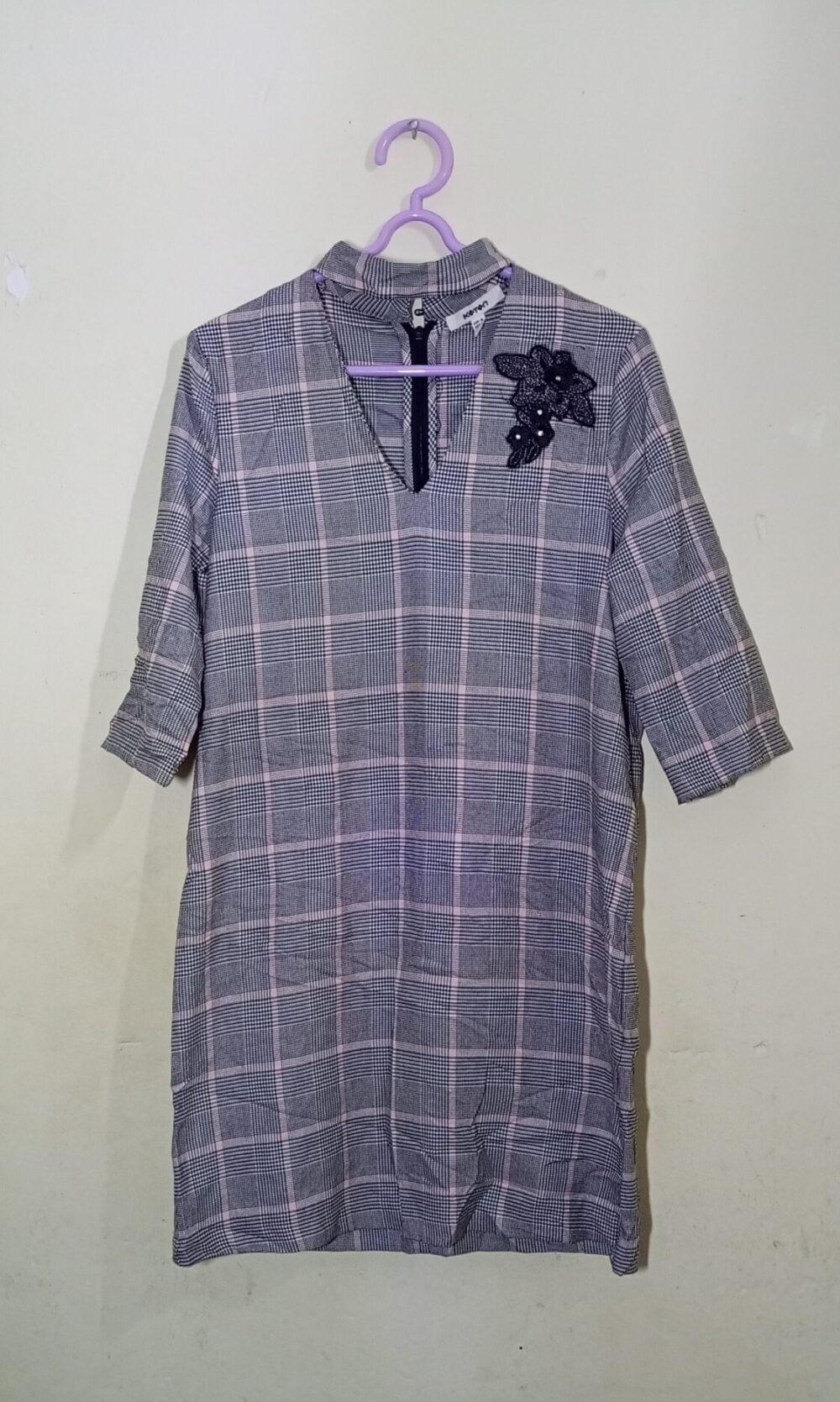 Checked Gray Ladies Dress